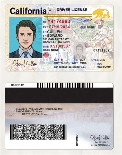 California Identification Card Template Visit Your Local California Dmv