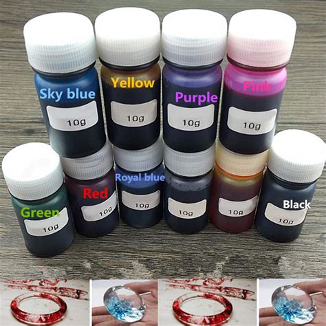 10 Colors 10g Epoxy Uv Resin Dye Colorant Resin Pigment Mix Color Diy