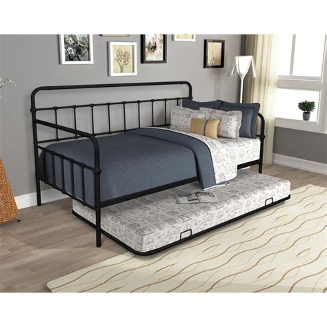 Premium Daybed Metal Bed Frame Twin Size Bed With Trundle Daybed And