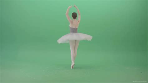 Smal Ballerina Girl Spinning On The Place In Ballet Dance Art On Green Screen 4k Video Footage