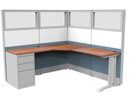 Modern Cubicle Workstation With Desk Sapphire Cubicle System 6x6x65