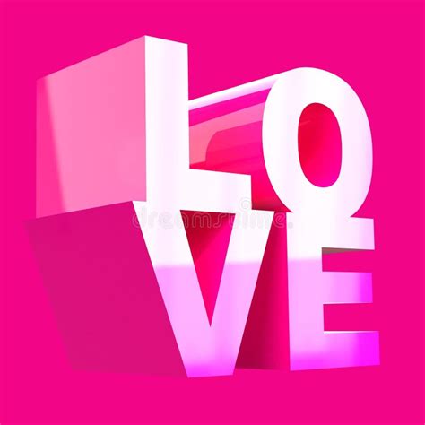 Love 3d Text On A Pink Background 3d Render Stock Illustration