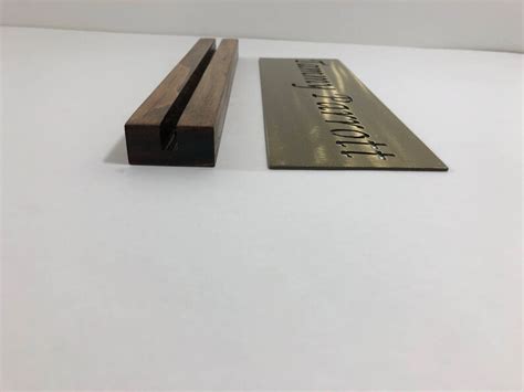 Custom Metal Name Plate For Desk Office With Wood Stand 14ga Etsy