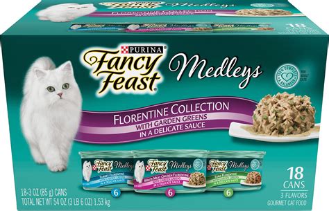 Like the fancy feast, however, the meow mix tender favorites also comes with wheat gluten. FANCY FEAST Medleys Florentine Collection Pack Canned Cat ...