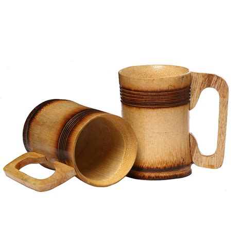 Bamboo Coffee Mug Set Of 2 Bamboo Natural Fibers Crafts World Art