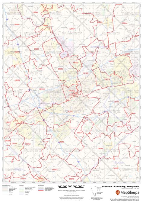 Allentown PA Zip Code Map