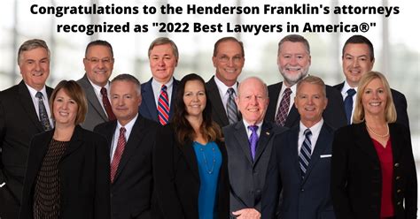 16 Henderson Franklin Attorneys Recognized In The Best Lawyers In