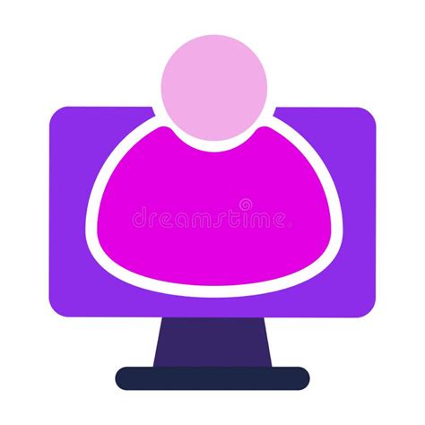 Computer Icon Computer With User Stock Vector Illustration Of