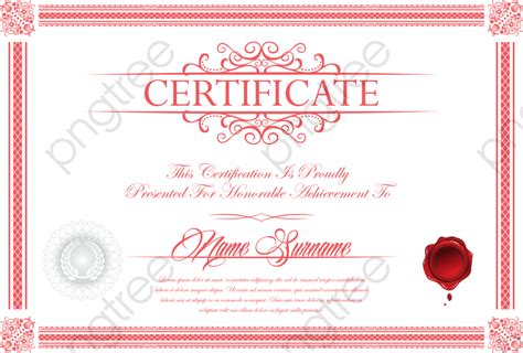 Certificado De Patrón Rosa De Vector Vector Patrón Vector De