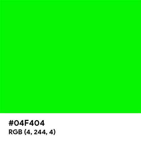 Green Screen Color Hex Code Is 04f404
