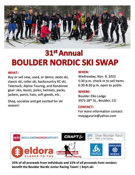 Nordic Ski Swap 3975 28th St Boulder Co 80301 1603 United States