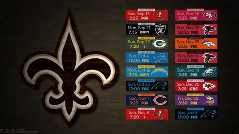 2020 New Orleans Saints Desktop Schedule New Orleans Saints New