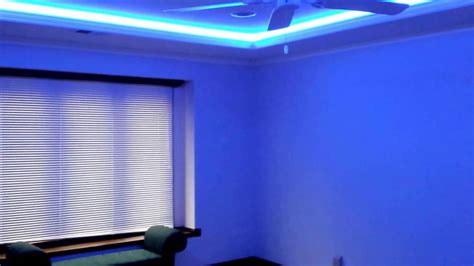 Get molding prices per material and style: Tray Ceiling with LED multi-colored lighting behind crown ...