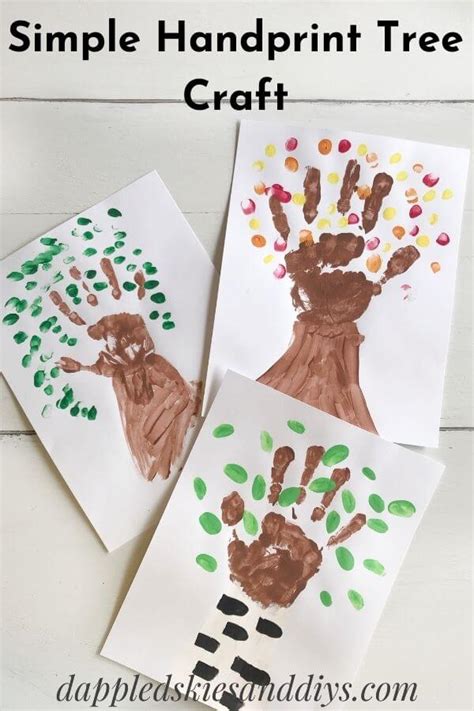 Easy Handprint Tree Craft For Kids Dappled Skies And Diys