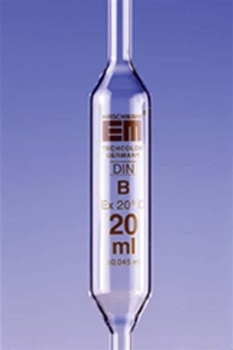 Hirschmann Ar Glass Volumetric Pipettes Capacity 20ml Fisher