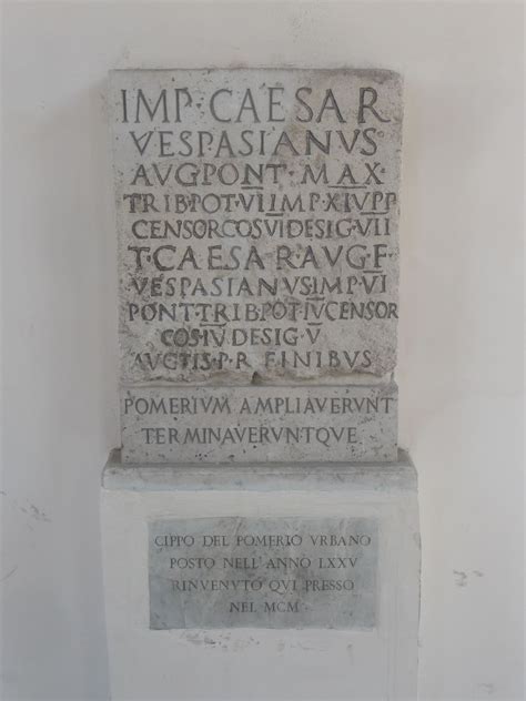 Santa Cecilia In Trastevere Pomerium Border Sign Vespasian Era