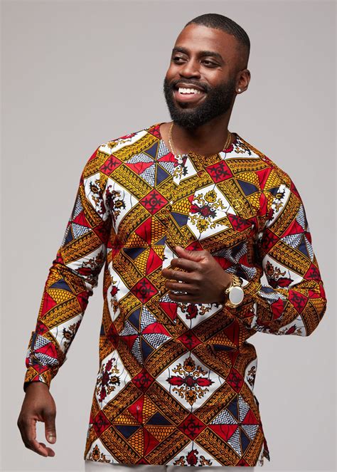 Jafari African Print Men's Shirt - Men's African Clothing - D'IYANU