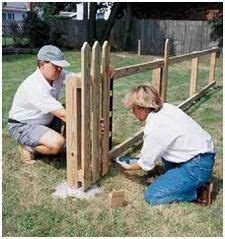 Here are some of the common materials you will find fences constructed from: picket fence building | Wood pallet fence, Pallet fence, Building a fence