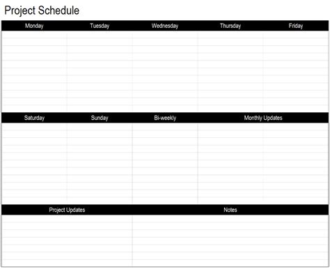 Project Schedule Template For Excel Excel Effects Excel Vintage