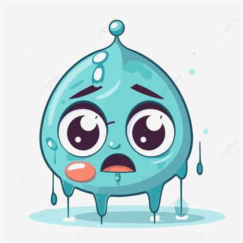 Crying Clipart Cute Blue Character With Sad Eyes Cartoon Vector Crying