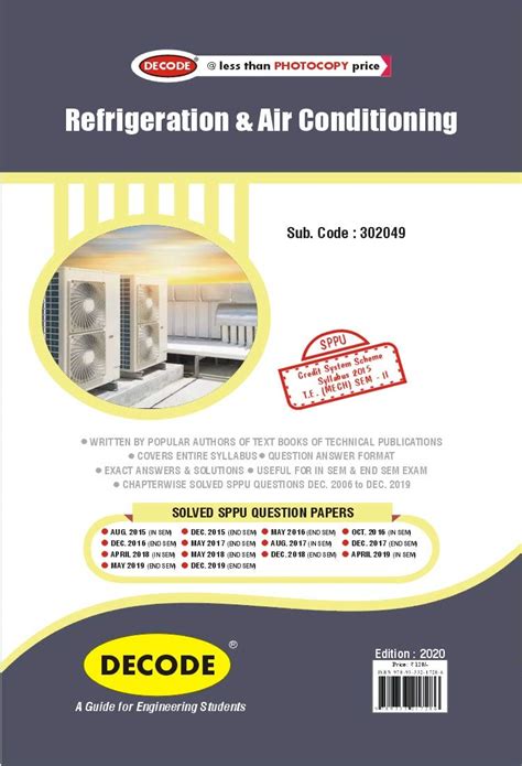 Refrigeration And Air Conditioning For Sppu 15 Course Te Ii Mech
