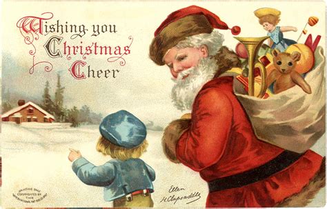 Vintage Santa Postcard The Graphics Fairy