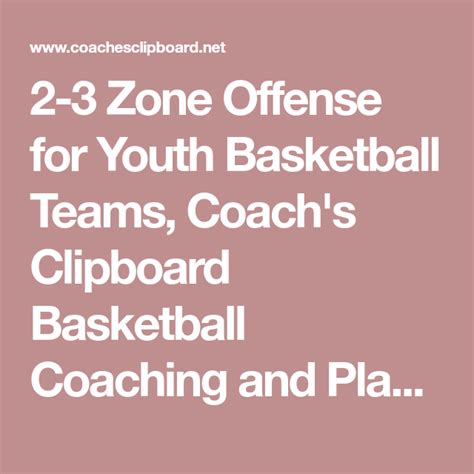 2 3 Zone Offense For Youth Basketball Teams Coachs Clipboard