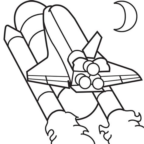 A Space Shuttle Powered By Rocket Booster Coloring Page ...