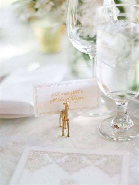 Gold Animal Place Cards Elizabeth Anne Designs The Wedding Blog