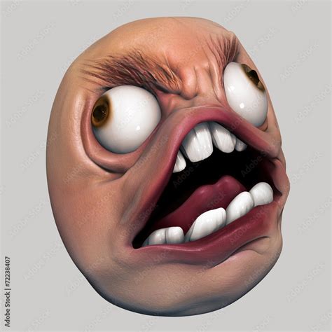 Trollface Rage Internet Meme 3d Illustration Stock Illustration