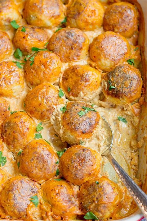 I finally got around to trying it and ~ wow ~ amazing. These are the BEST ground chicken Meatballs smothered in a ...