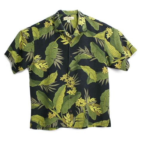 Tommy Bahama Aloha Camp Shirt Size L Tropical Foliage Silk