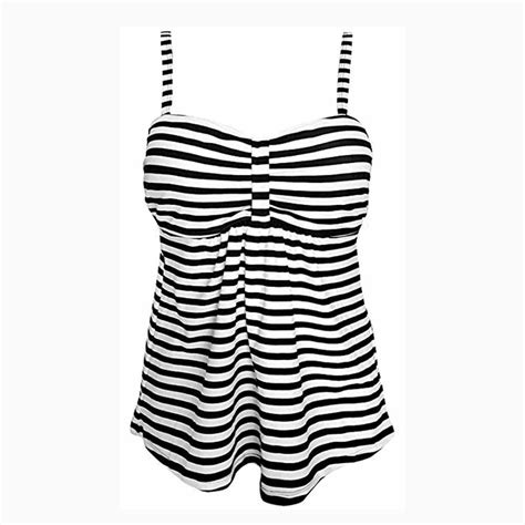 buy womens plus size swimming stripe swimsuit swimwear push up beach bikini sets at affordable