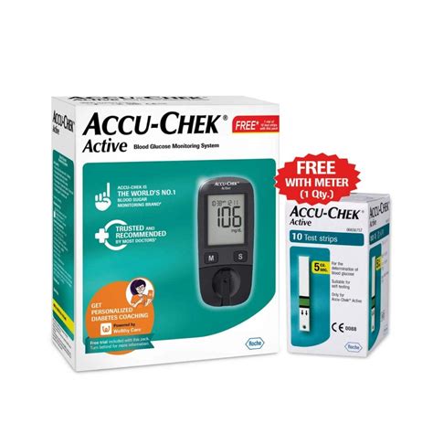 Accu Chek Active Blood Glucose Monitoring System With Free Test