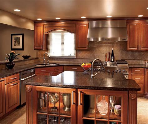 Cherry wood kitchen cabinets cherry wood kitchens paint for kitchen walls best kitchen cabinets kitchen cabinet colors painting looking to find the best paint color to go with your cherry cabinets? This beautiful dream kitchen has elegant traditional ...