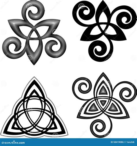 Insieme Di Simboli Celtico Del Triskel Di Vettore Illustrazione Vettoriale Illustrazione Di
