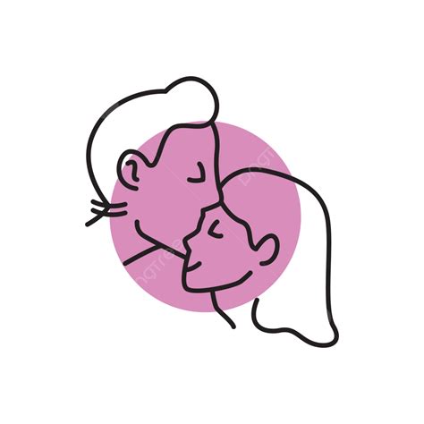 Gambar Gaya Ilustrasi Lineart Desain Konsep Hari Ciuman Internasional