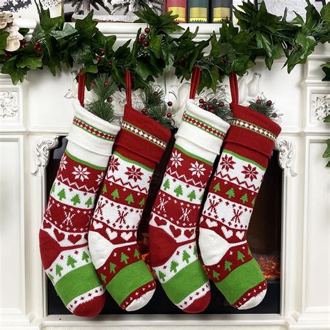 home and kitchen seasonal décor stockings and holders rokoo 18 inch sparkly christmas stocking