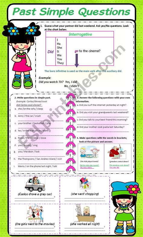 Questions With Did Esl Worksheet By Sijorumo