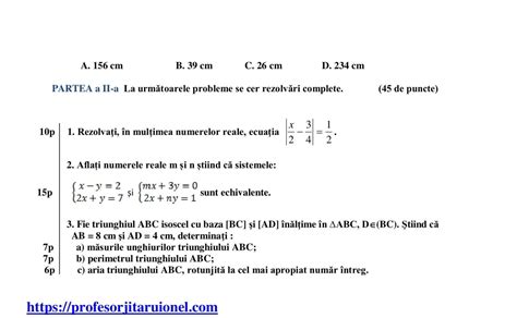 Teste Initiale Matematica Cu Rezolvari Bareme Gimnaziu 2023 2024