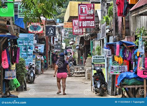 Street At El Nido Town In Palawan Philippines Editorial Image 93792542