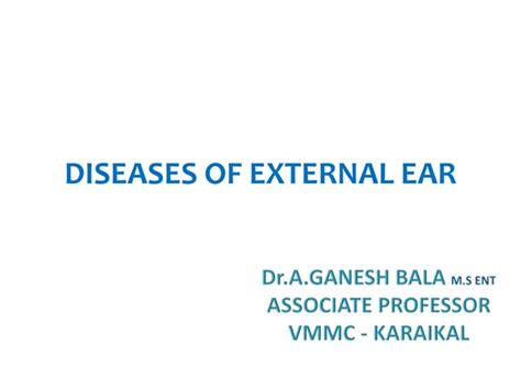 Diseases Of External Ear 1 Ppt