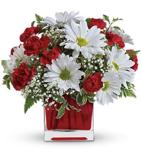 Everyday Flower Arrangements Red And White Delight By Teleflora