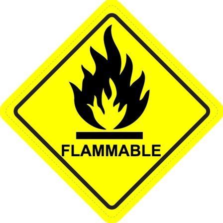 Flammable Diamond Warning Sign Sticker