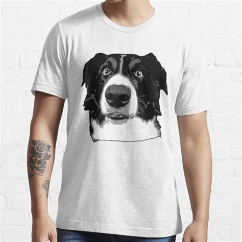 Border Collie Face T Shirt For Sale By Eh Design Redbubble Border
