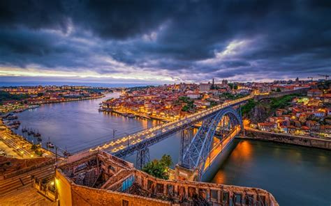 Download Imagens Porto 4k Nightscapes Skyline Cityscapes Cidades
