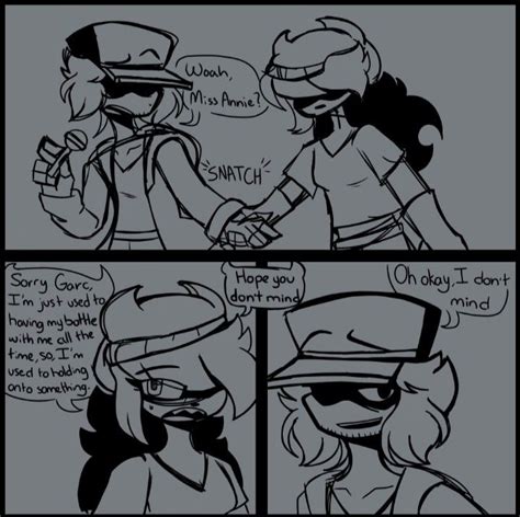 The Comic Strip Shows Two People Talking To Each Other One Is Wearing A Blindfold And