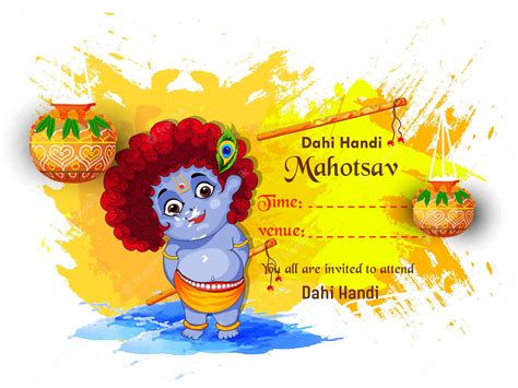 Premium Vector Illustration Of Dahi Handi Celebration In Happy
