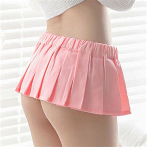 Womens Pleated Mini Skirt Schoolgirl Micro Short Dress Cosplay Club