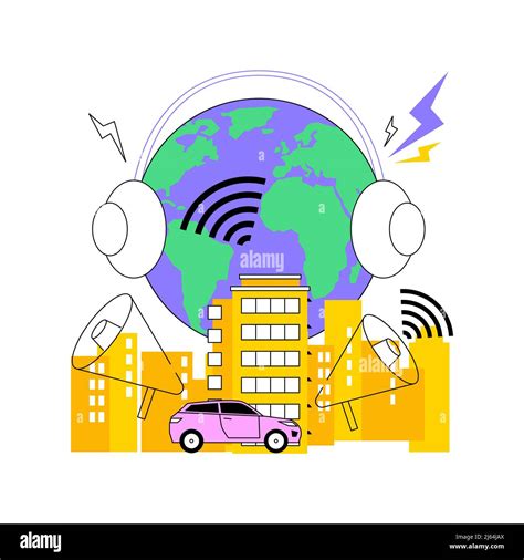 Noise Pollution Abstract Concept Vector Illustration Sound Pollution Noise Contamination From